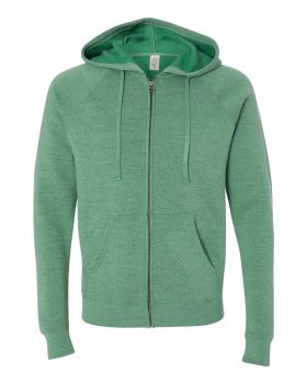 'Independent Trading Co. PRM33SBZ Unisex Special Blend Raglan Hooded Full-Zip Sweatshirt'