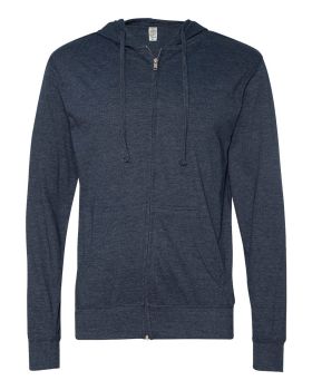 'Independent Trading Co. SS150JZ Lightweight Jersey Hooded Full-Zip T-Shirt'