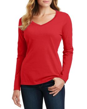 'Just Blanks Port & Company JBLPC450VLS Ladies Long Sleeve Fan Favorite V-Neck Tee'