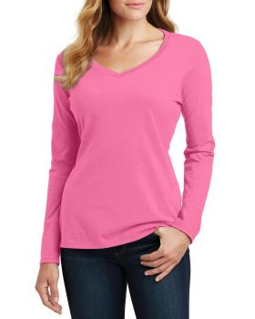 'Just Blanks Port & Company JBLPC450VLS Ladies Long Sleeve Fan Favorite V-Neck Tee'