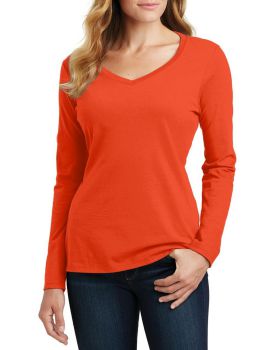 'Just Blanks Port & Company JBLPC450VLS Ladies Long Sleeve Fan Favorite V-Neck Tee'