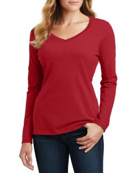 'Just Blanks Port & Company JBLPC450VLS Ladies Long Sleeve Fan Favorite V-Neck Tee'