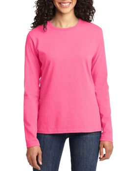 'Just Blanks Port & Company JBLPC54LS Ladies Long Sleeve Core Cotton Tee'