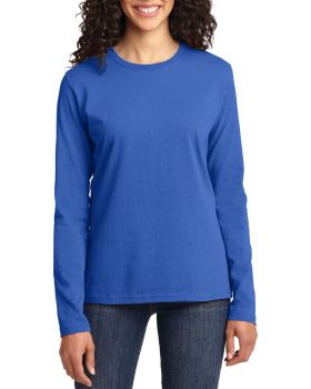 'Just Blanks Port & Company JBLPC54LS Ladies Long Sleeve Core Cotton Tee'