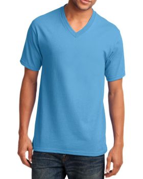 'Just Blanks Port & Company JBPC54V Core Cotton V-Neck Tee'