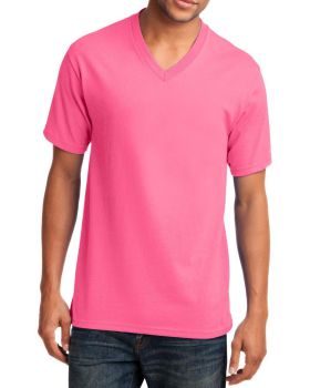 'Just Blanks Port & Company JBPC54V Core Cotton V-Neck Tee'