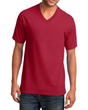 'Just Blanks Port & Company JBPC54V Core Cotton V-Neck Tee'