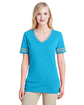 'Jerzees 602WVR Ladies TRI-BLEND Varsity V-Neck T-Shirt'