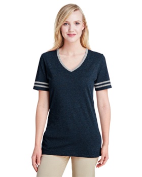 Jerzees 602WVR Ladies' TRI-BLEND Varsity V-Neck T-Shirt