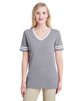 Jerzees 602WVR Ladies TRI-BLEND Varsity V-Neck T-Shirt