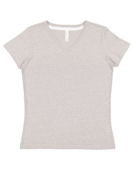 'LAT 3591 Ladies V Neck Melange Tee'