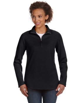 'LAT 3764 Ladies French Terry 1/4-Zip Pullover'