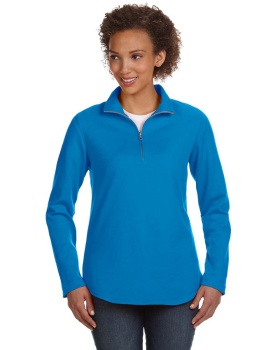 'LAT 3764 Ladies French Terry 1/4-Zip Pullover'