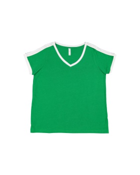 'LAT 3832 Ladies' Curvy Soccer Ringer T-Shirt'
