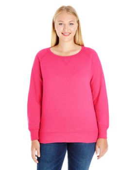 'LAT 3862 Ladies Curvy Slouchy French Terry Pullover'