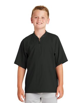 'New Era YNEA600 Youth Cage Short Sleeve 1/4 Zip Jacket'