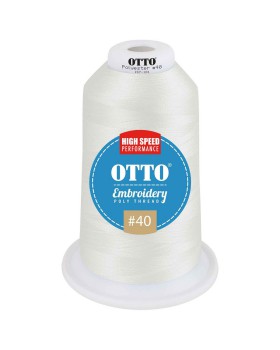 'OTTO 157 101 Otto embroidery poly thread #40 5,500 yd. king cone'