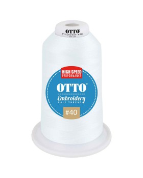 'OTTO 157 101 Otto embroidery poly thread #40 5,500 yd. king cone'