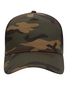 'OTTO 47 049 Otto cap camouflage 5 panel mid crown mesh back trucker hat'