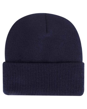 'OTTO 82 1316 Otto cap 12" classic knit beanie w/ inside fleece lining & rib knit cuff'