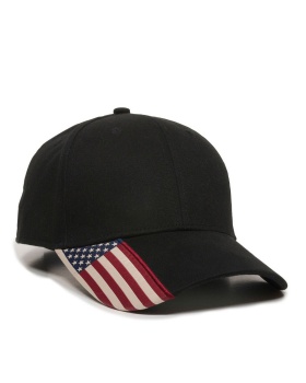 'Outdoor Cap USA-300 Twill Hat with Flag Visor'