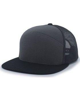 Pacific Headwear P787 6 panel arch trucker snapback cap