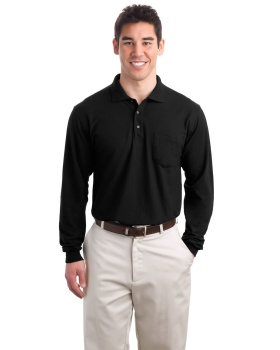 Port Authority K500LSP Silk Touch Long Sleeve Sport Shirt with Pocket