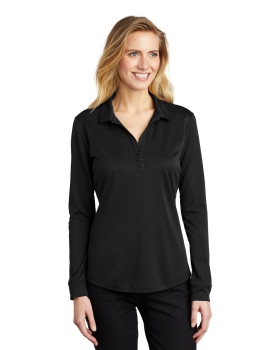 'Port Authority L540LS Ladies Silk TouchPerformance Long Sleeve Polo.'
