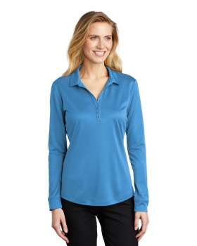 'Port Authority L540LS Ladies Silk TouchPerformance Long Sleeve Polo.'