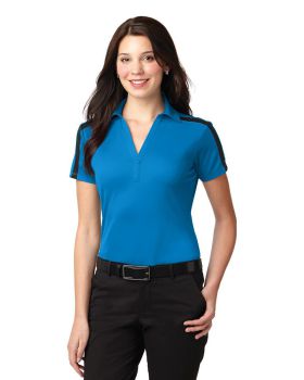 'Port Authority L547 Ladies Silk Touch Performance Colorblock Stripe Polo'