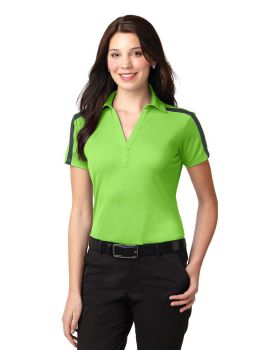 'Port Authority L547 Ladies Silk Touch Performance Colorblock Stripe Polo'