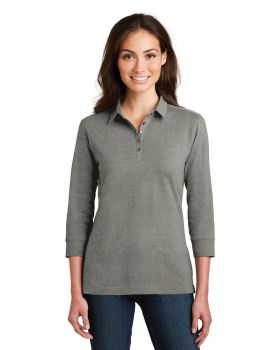 'Port Authority L578 Ladies 3/4-Sleeve Meridian Cotton Blend Polo Shirt'