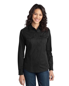 Port Authority L649 Ladies Stain-Resistant Roll Sleeve Twill Shirt