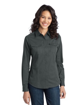 'Port Authority L649 Ladies Stain-Resistant Roll Sleeve Twill Shirt'