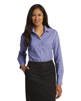 'Port Authority L654 Ladies Long Sleeve Gingham Easy Care Shirt'