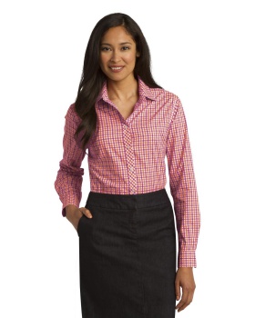 Port Authority L654 Ladies Long Sleeve Gingham Easy Care Shirt