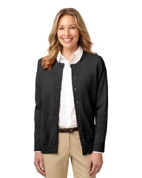 Port Authority LSW304 Ladies Value Jewel-Neck Cardigan Sweater