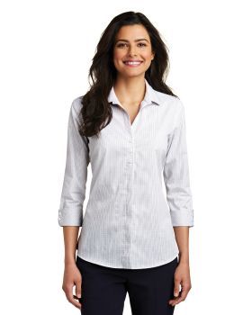 'Port Authority LW643 Ladies 3/4 Sleeve Micro Tattersall Easy Care Shirt'