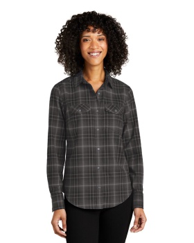 'Port Authority LW672 Ladies Long Sleeve Ombre Plaid Shirt'
