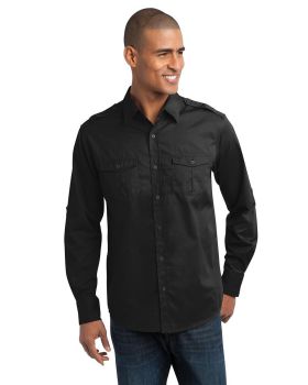 'Port Authority S649 Stain-Resistant Roll Sleeve Twill Shirt'