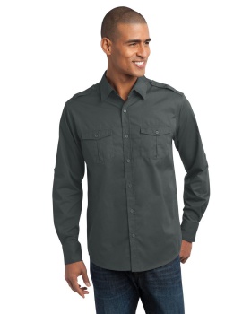 'Port Authority S649 Stain-Resistant Roll Sleeve Twill Shirt'