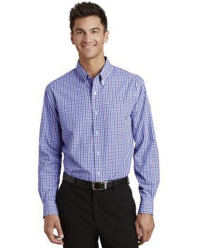 'Port Authority S654 Long Sleeve Gingham Easy Care Shirt'