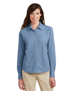 Port & Company LSP10 Women’s Long Sleeve Value Denim Shirt
