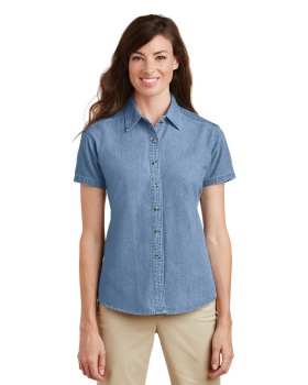 Port & Company LSP11 Women’s Short Sleeve Value Denim Shirt