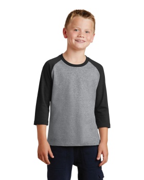 Port & Company PC55YRS Youth Core Blend 3/4-Sleeve Raglan T-Shirt