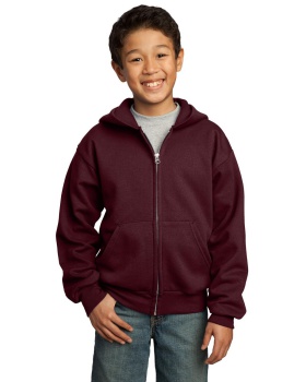 'Port & Company PC90YZH Youth Core Fleece Full-Zip Hooded Sweatshirt'