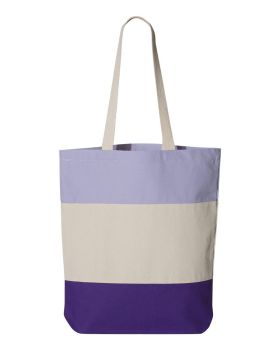 'Q-Tees Q125900 Canvas Tri-Color Tote Bag'