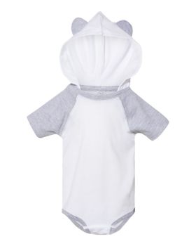 Rabbit Skins 4417 Fine Jersey Infant Short Sleeve Raglan Bodysuit with H ...