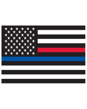 Rothco 1292  Thin Blue Line & Thin Red Line Flag Decal