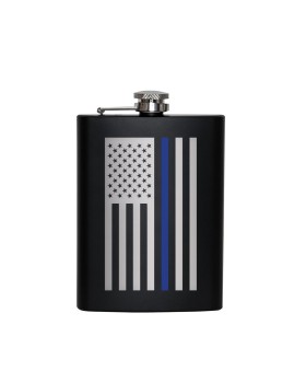 Rothco 1687 Rothco stainless steel thin blue line flag flask